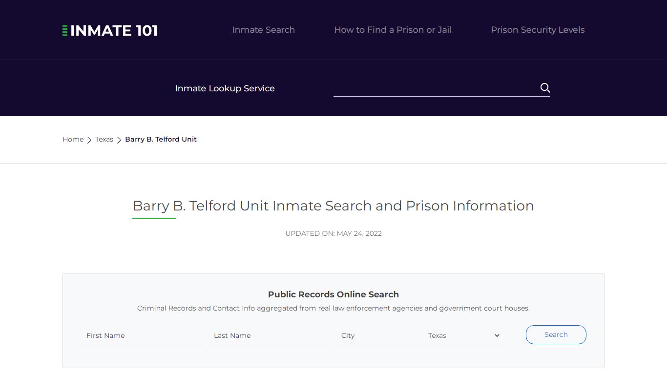 Barry B. Telford Unit Inmate Search, Visitation, Phone no ...