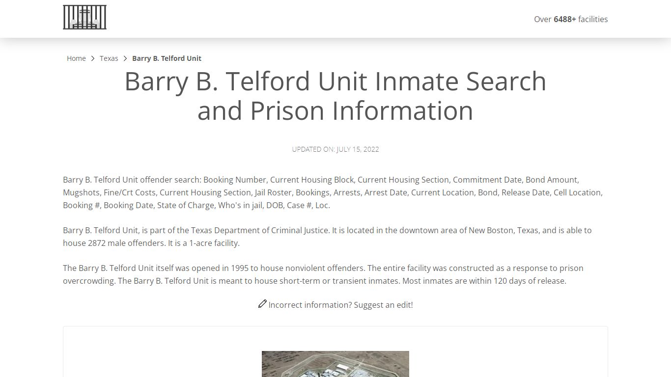 Barry B. Telford Unit Inmate Search, Visitation, Phone no ...